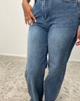 Fana Mid Blue Stretchy Straight Leg Jean - Regular
