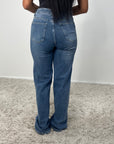 Ziya Dark Blue Stretchy Straight Leg Jean - Tall