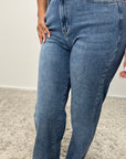 Ziya Dark Blue Stretchy Straight Leg Jean - Tall