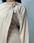 Keya Beige Gold Buckle Dress Co Ord Set