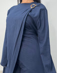 Keya Navy Gold Buckle Dress Co Ord Set