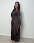 Keya Brown Gold Buckle Dress Co Ord Set