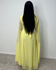 Masah Yellow Cape Sleeve Modest Dress