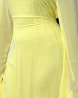 Masah Yellow Cape Sleeve Modest Dress