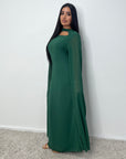 Masah Emerald Green Cape Sleeve Modest Dress