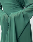 Masah Emerald Green Cape Sleeve Modest Dress