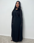 Masah Black Cape Sleeve Modest Dress