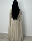 Masah Beige Cape Sleeve Modest Dress