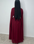 Masah Wine Cape Sleeve Modest Dress