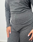 Nira Grey Soft Asymmetrical Trouser Co Ord