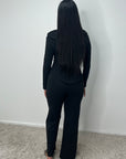 Nira Charcoal Soft Asymmetrical Trouser Co Ord