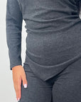 Nira Charcoal Soft Asymmetrical Trouser Co Ord
