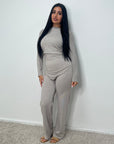 Nira Mocha Soft Asymmetrical Trouser Co Ord