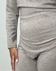Nira Mocha Soft Asymmetrical Trouser Co Ord