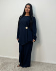 Hanna Navy Round Neck Gold Buckle Trouser Co Ord