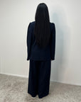 Hanna Navy Round Neck Gold Buckle Trouser Co Ord
