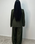 Hanna Khaki Round Neck Gold Buckle Trouser Co Ord