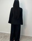 Hanna Black Round Neck Gold Buckle Trouser Co Ord