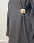 Hanna Black Round Neck Gold Buckle Trouser Co Ord