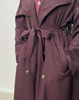 Sanari Plum Premium Belted Trench Coat