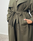 Sanari Khaki Premium Belted Trench Coat