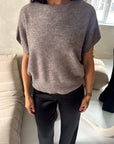 Hala Mocha Soft Knitted Batwing Top