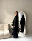 Alissia Black Plain Crew Neck Lounge Trouser Set