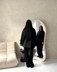 Alissia Black Plain Crew Neck Lounge Trouser Set