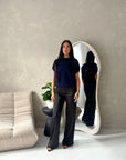 Hala Navy Soft Knitted Batwing Top
