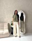 Hala Khaki Soft Knitted Batwing Top
