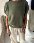 Hala Khaki Soft Knitted Batwing Top