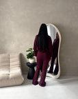 Maira Wine Plain Cinched Hem Trouser Co Ord Set