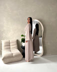 Vienna Mocha Plain Soft Satin Tie back Skirt Co Ord Set