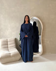 Layana Navy Gold Sparkle 2pcs Abaya & Slip Dress