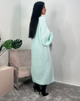 Khina Mint Green Balloon Sleeve Knitted Cardigan