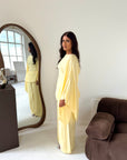 Daniyah Yellow Cape Tie Back Top Trouser Co Ord Set