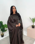 Zayna Chocolate Shimmer Tie Kaftan Dress