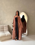 Nadia Pink Floral Print Modest Abaya Jacket