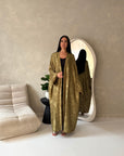 Nadia Khaki Floral Print Modest Abaya Jacket