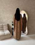 Nadia Mocha Floral Print Modest Abaya Jacket