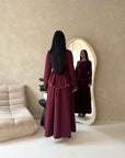 Raia Wine Pearl Detail Modest Skirt Co Ord