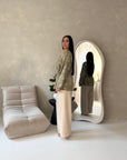 Anita Khaki & Cream Floral Embroidery Linen Co-ord Set