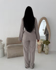Mara Mocha Tailored Gold buckle Blazer Co Ord Set