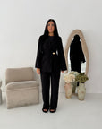 Mara Black Tailored Gold buckle Blazer Co Ord Set