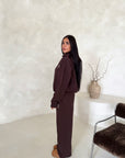 Somaya Brown H Embroidered Logo Oversized Hoodie