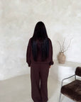 Somaya Brown H Embroidered Logo Oversized Hoodie