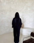 Somaya Black H Embroidered Logo Oversized Hoodie
