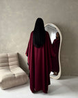 Vanity Wine Choker Cowl Neck Tie Back Kaftan Dress