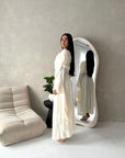 Lina Cream Elegant Shoulder Cape Frill Dress