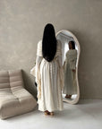 Lina Cream Elegant Shoulder Cape Frill Dress
